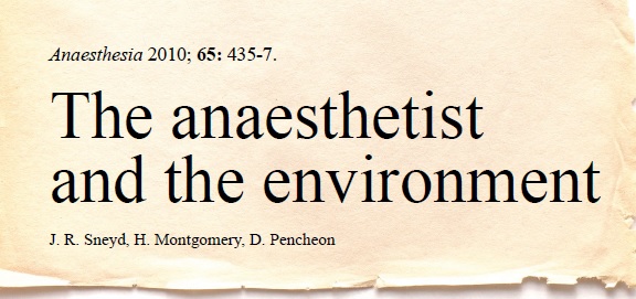 the anaesthetist and the environment